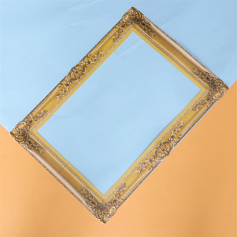 2pcs Paper Photo Frame Handheld Photo Props Wedding Christmas Party Photography Frame Rectangle Selfie Picture Frame (Golden)