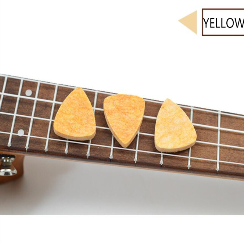 5 teile/los Ukulele wählen Bunte Weiche Filz Plektrum Vermittler Spezielle-förmigen Filz Pad wählt Gitarre Musical Instrument Zubehör: Gelb  5Stck