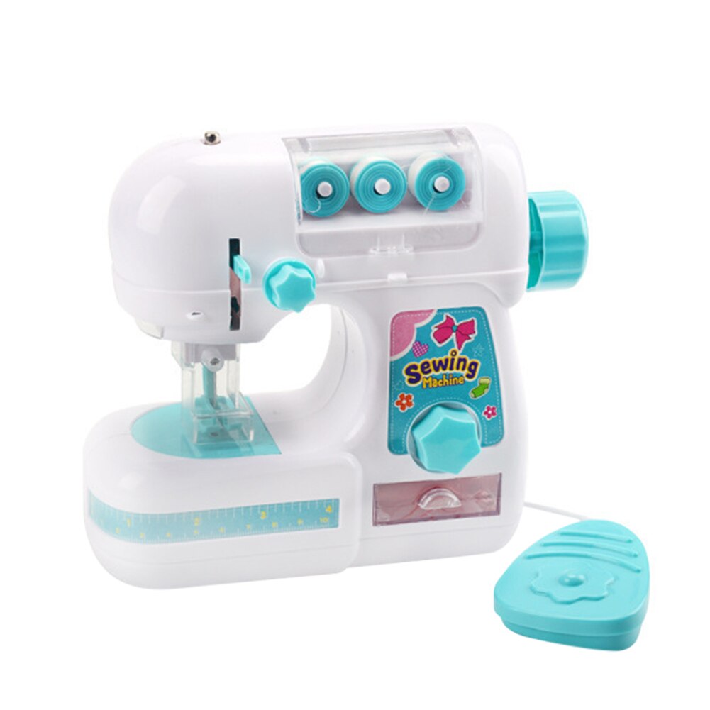 Simulation DIY Electric Mini Sewing Machine Children Household Pretend Play Toy Children Portable Interactive: A