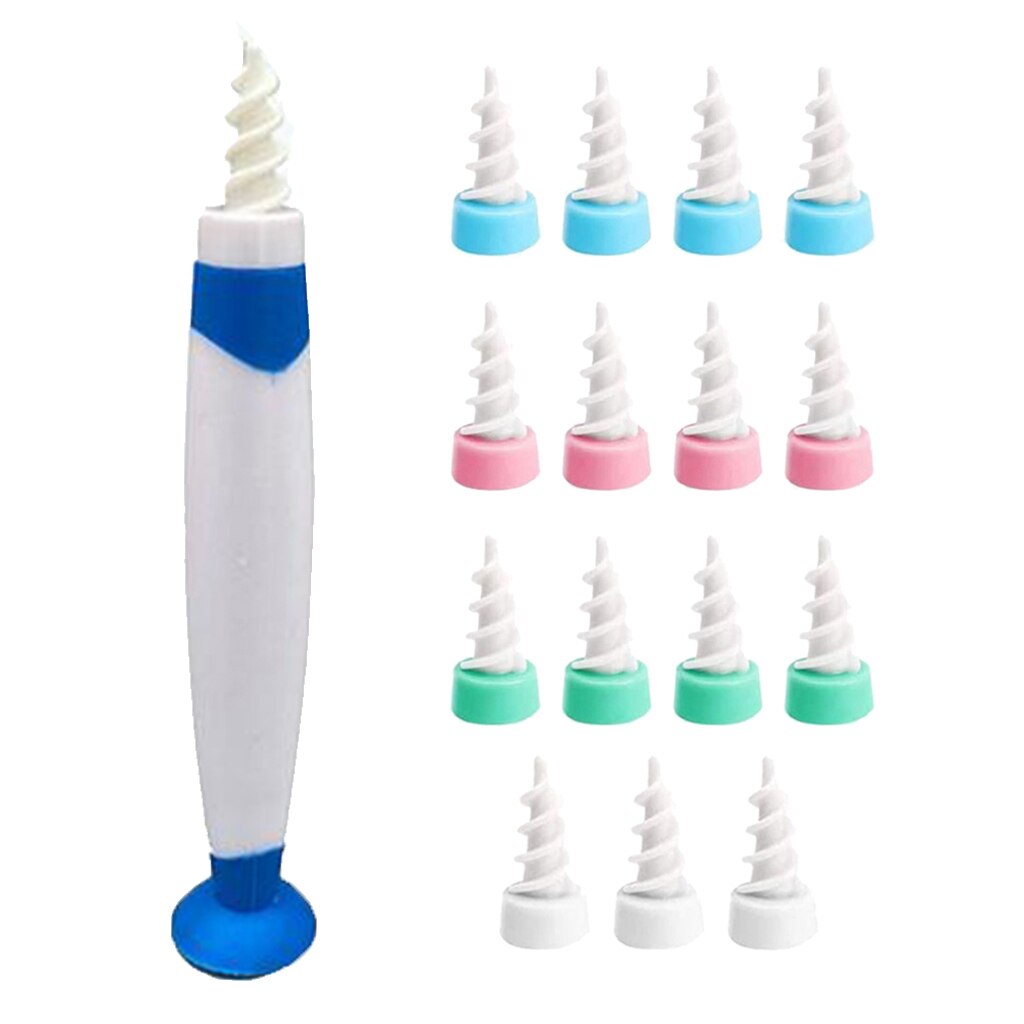 Ear Wax Cleaner, Rotary Ear Picker, Ear Pick Ear Pick Ear Cleaner Screw Head Ear Maintenance Cleaning, 16 Replacement Heads Safe: Blue