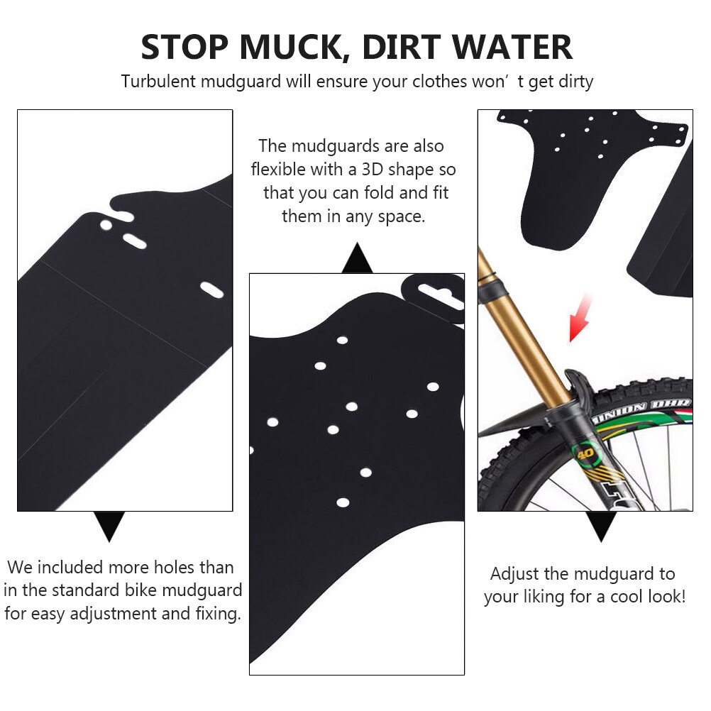 Adjustable Mountain Bike Mud Guard Front and Rear Compatible Plastic Mud Guard