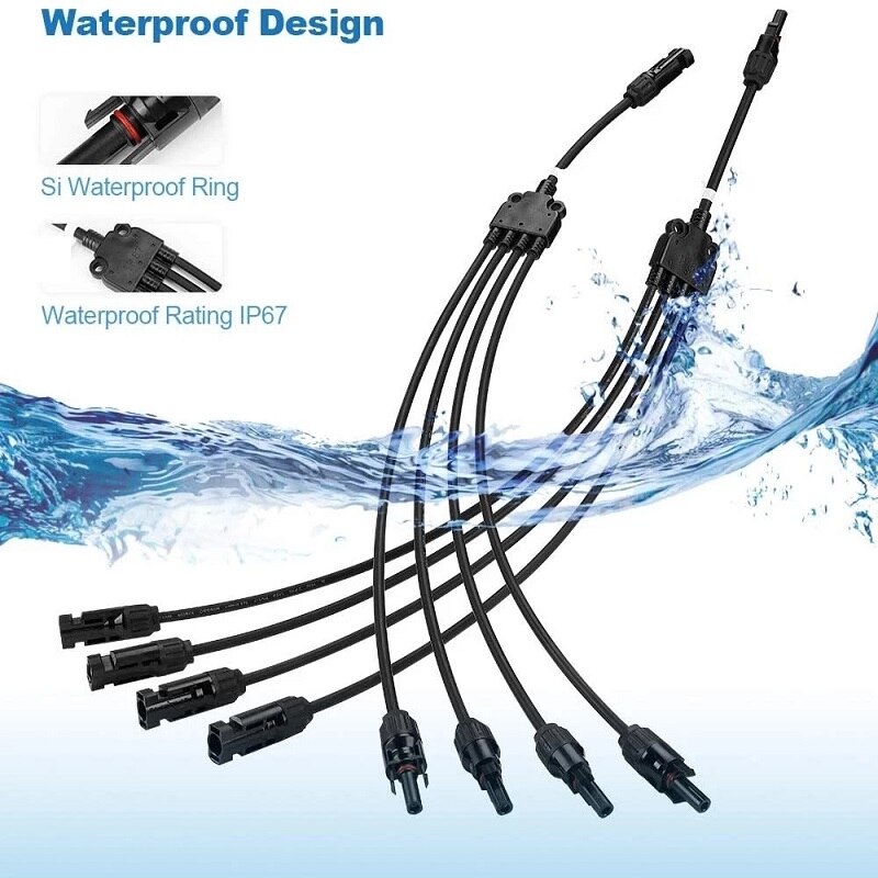Solar PV Connector male and female Solar Panel Connectors 2T 3T 4T 5T 6T 2Y 3Y 4Y Multi T Y Branch PV Solar connector energy use: 4Y 1 Pair