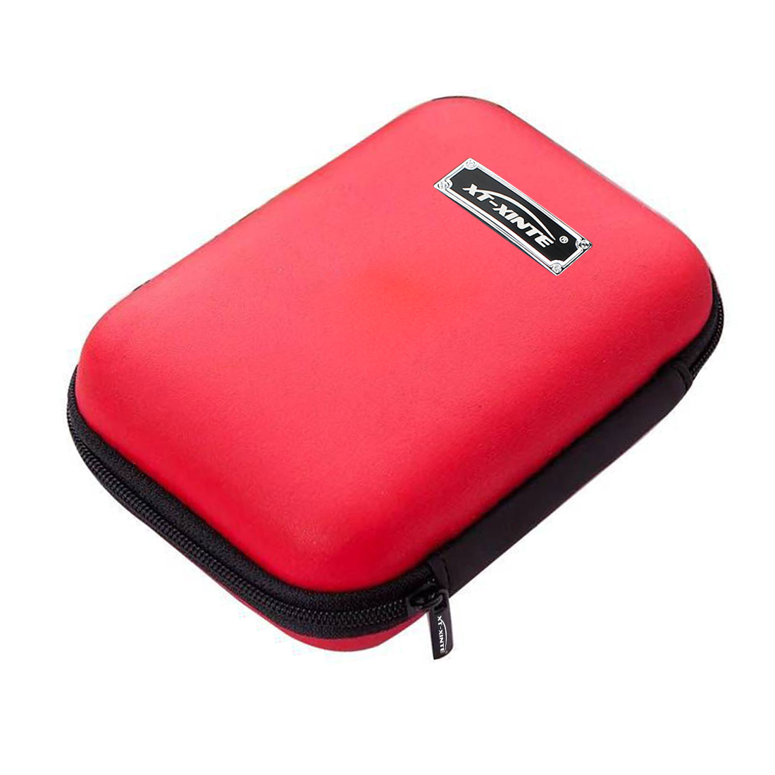 2.5 inch External Hard Drive Disk Protective Case HDD SSD Carry Bag Portable Pouch USB Cable Power Bank Organizer Storage Box: Red