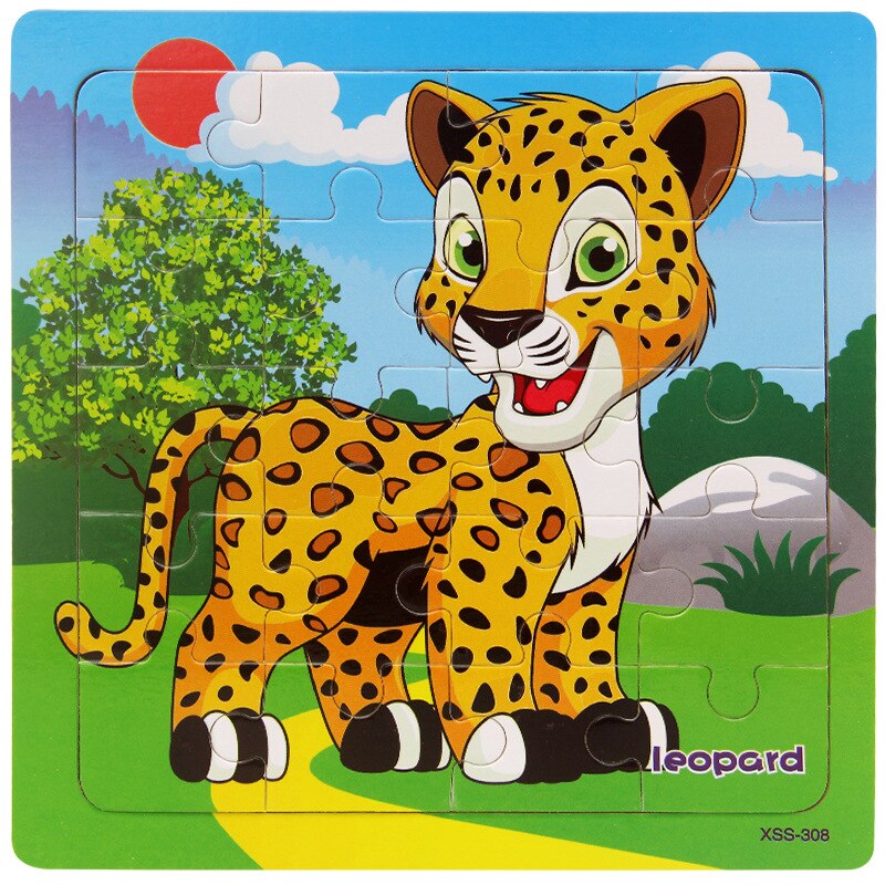 Kleine 3D Puzzle kinder 20 Stück von Holz Wald Tier Geschichte Puzzle Idiom Puzzle Pädagogisches Spielzeug: Rot
