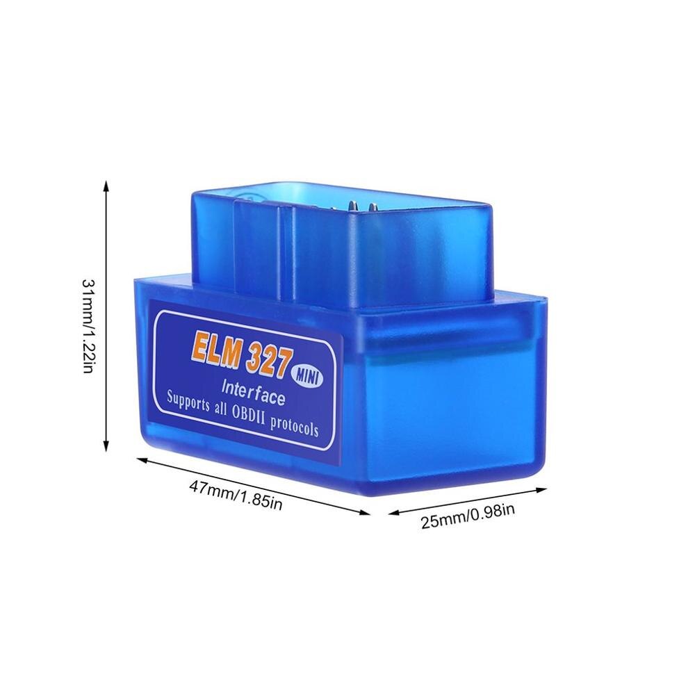 Draagbare ELM327 V2.1 OBD2 II Bluetooth Diagnose Scanner Tool Auto Auto Interface Scanner Blauw Premium ABS Diagnostic Tool