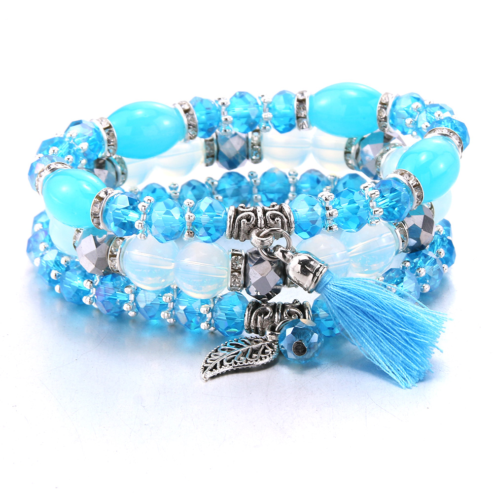Bohemian Trend Women's Beaded Bracelet 3Pcs Mixed Color Resin Bracelet For Men's Luxury Jewelry Party Birthday: B3ZH-47
