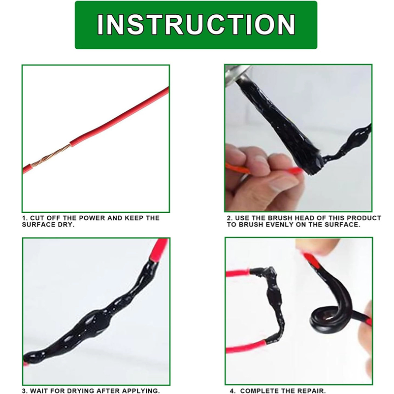 Flüssiges Isolierband, Isolierband, flüssige Isolierpaste, Gummi, elektrischer Draht, Kabel, Mantel, Fixierung, Linie, Kleber, wasserdicht