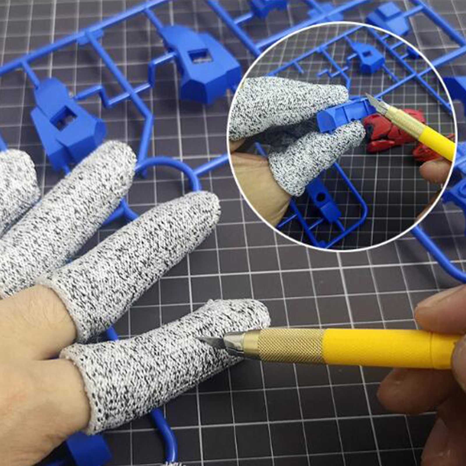 Funda de dedo resistente a cortes afilada, protección de dedo índice del pulgar, Mangas de seguridad para trabajo de corte, herramienta de tallado de pintura, 10 Uds.