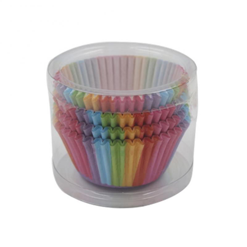100 Stks/set Regenboog Cupcake Papier Vorm Liner Doos Cake Bakken Muffin Doos Muffin Cup Cake Topper Bakken Lade Keuken Accessoires