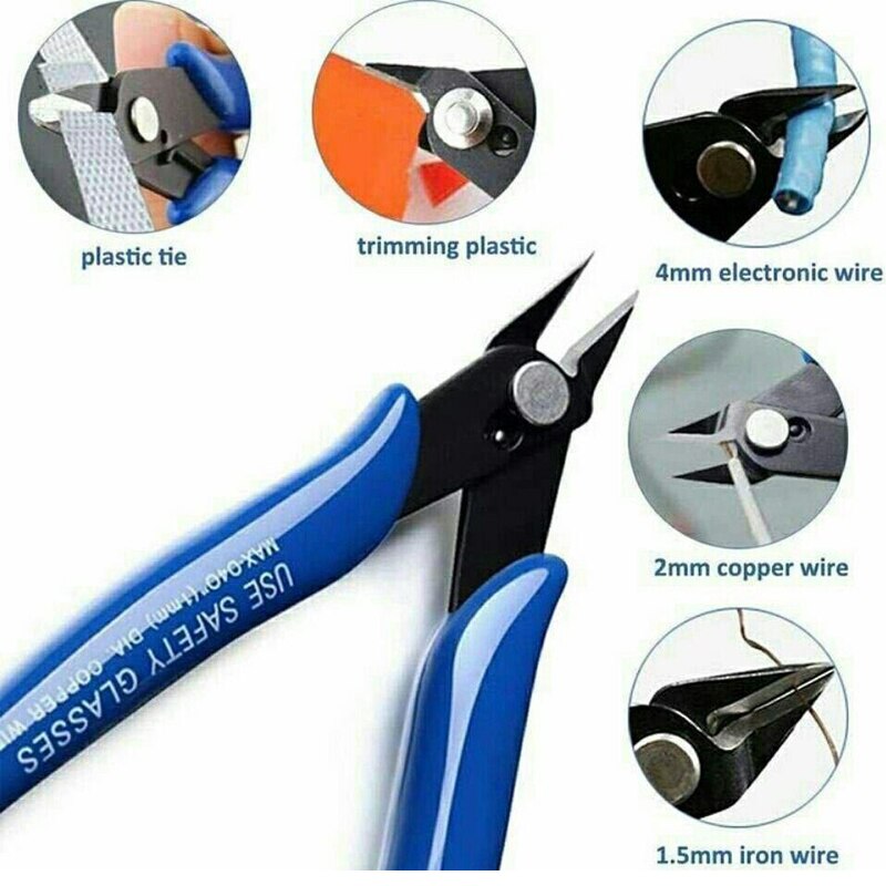 Pliers Wire Cutters DIY Diagonal Pliers Plato Multitool Electrical Wire Cable Cutters Insulating Rubber Handle Hand Tools