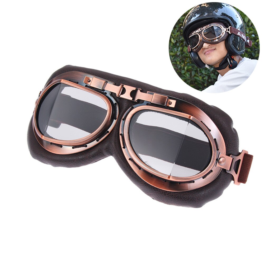 1 pieza gafas Retro Vintage a prueba de polvo Motor protector Gear gafas para motocicleta Cruiser Cafe Scooter Auto Accesorios