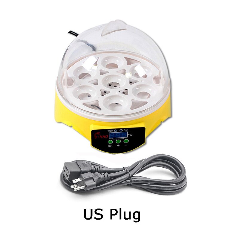 HHD 7 Eggs Incubator Machine 110V/220V Automatic Digital Mini Egg Incubator Adjustable Temperature Hatchery Brooder for Chickens: US Plug / 220V