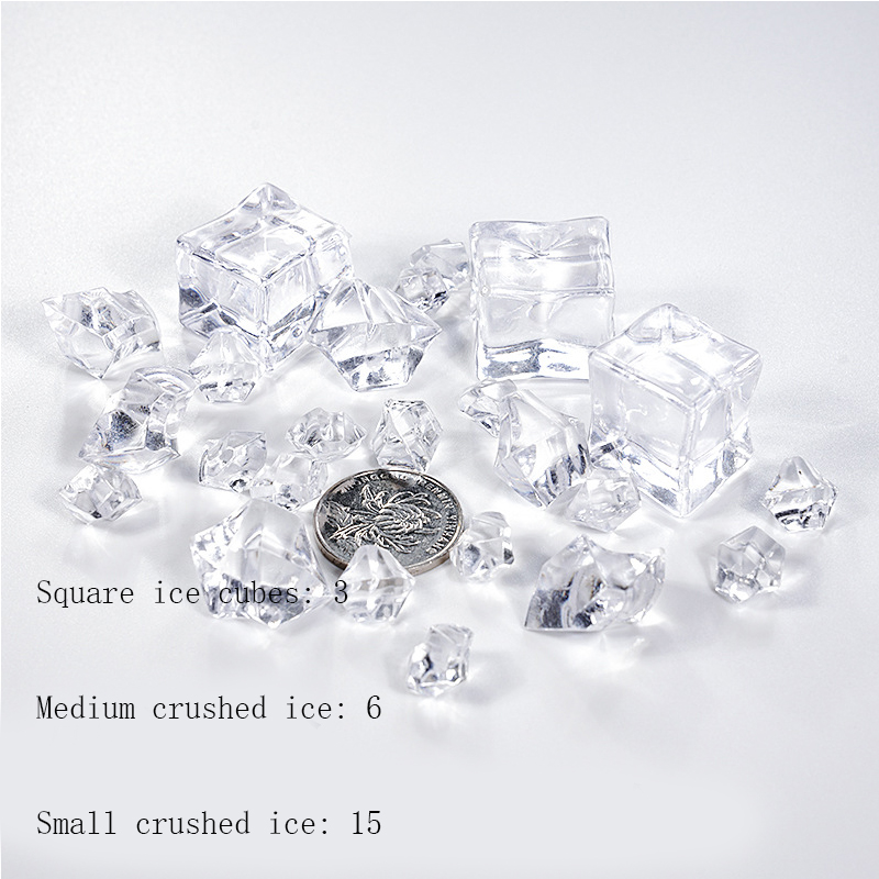 Photography Props Acrylic Simulation Ice Cube Drinks and Beverages Product Photo Decoration for The Photo Studio