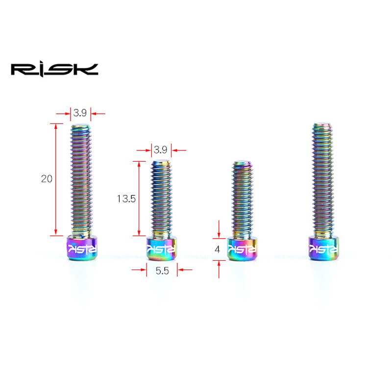 2PCS M5x14.2 Bicycle Rear Derailleur Bolt Titanium Bolt