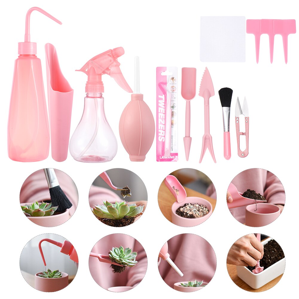 1 Set of Succulent Transplanting Tools 12/16Pcs Combination of Plant Packaging Mini Gardening Supplies Potted Meat Tools Kit