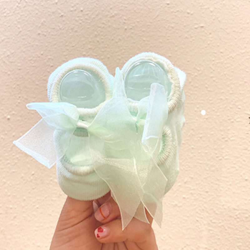 Kanten stijl prinses strik baby katoenen sokken uitgehold poreuze onzichtbare sokken kinderen snoepkleurige zomer vloer sokken antislip