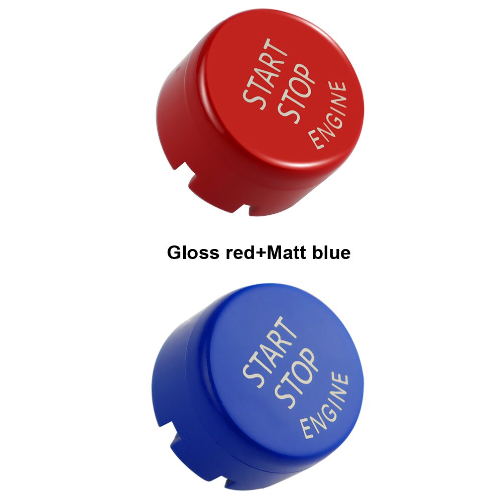 Engine Start Stop Button Cover for BMW F30 F10 F33 F15 F25 F48 X1 X3 X4 X5 X6 With Off Switch Replace Cap: Gloss red matt blue