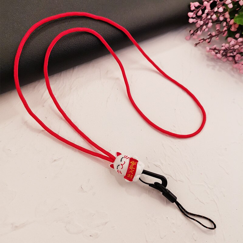 Phone Wrist Straps Lucky Cat Lanyard Strap Mobile Phone Straps Wrist Rope Hanging Neck Rope With Key chain Anti-lost Lanyard: 06