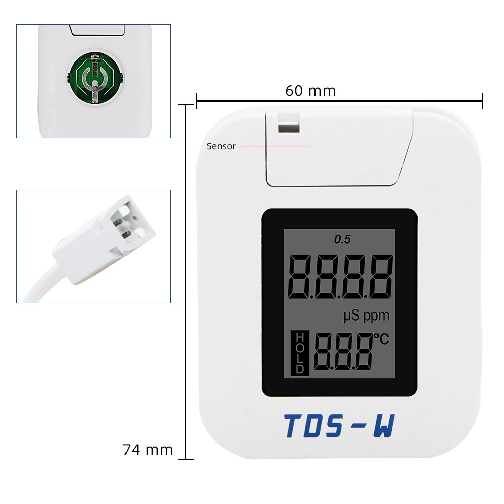 HM TDS-W TDS tester TDS EC TEMP meter Digital Water Monitor EC Meter TDS instrument for Pools Drinking Water Aquariums