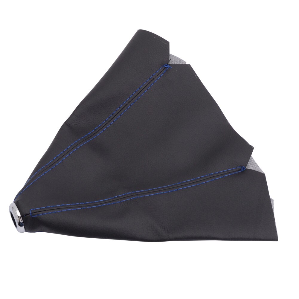Cuellos de palanca de cambios cortos de cuero universales, pomo de cambio de punto negro, rojo, amarillo, azul, cubierta de maletero MT/AT: Azul