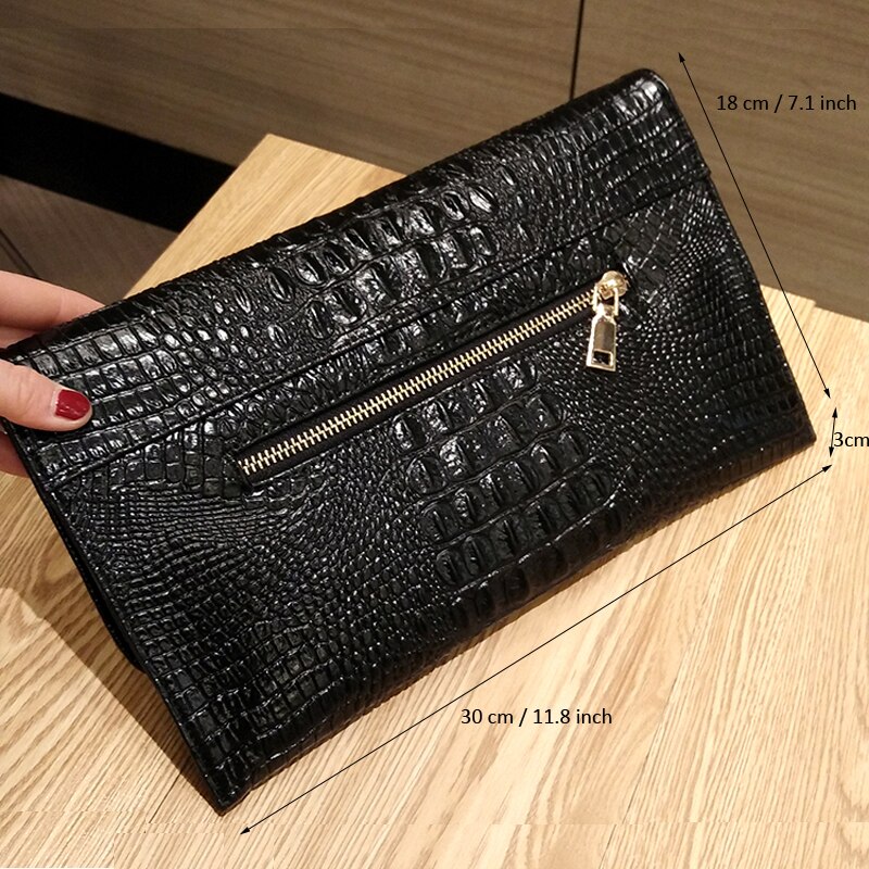 Highreal mulher envelope noite sacos de embreagem padrão crocodilo branco feminino couro pu bolsas ombro crossbody bolsas