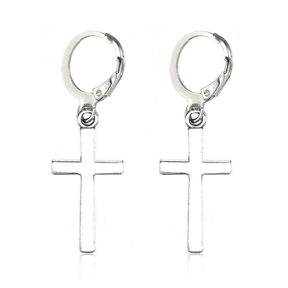 Vrouwen Mode Punk Cross Hanger Kraakbeen Dangle Oorbellen Sieraden Aretes De Mujer Modernos 2022: EA438-LAO