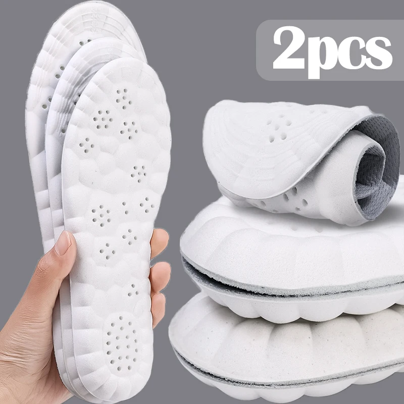 4D-Latex-Sport-Einlegesohlen für Männer und Frauen, weiche, hochelastische Schuhpolster, atmungsaktiv, Deodorant, stoßfest, gepolsterte Einlegesohlen zur Unterstützung des Fußgewölbes