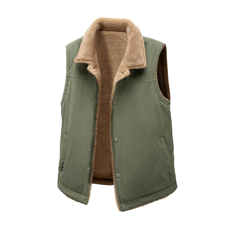 Winterweste für herren, herrenweste aus winterfleece und warmem lammfleece, vielseitige und lässige herrenweste: 6xl / Armeegrün