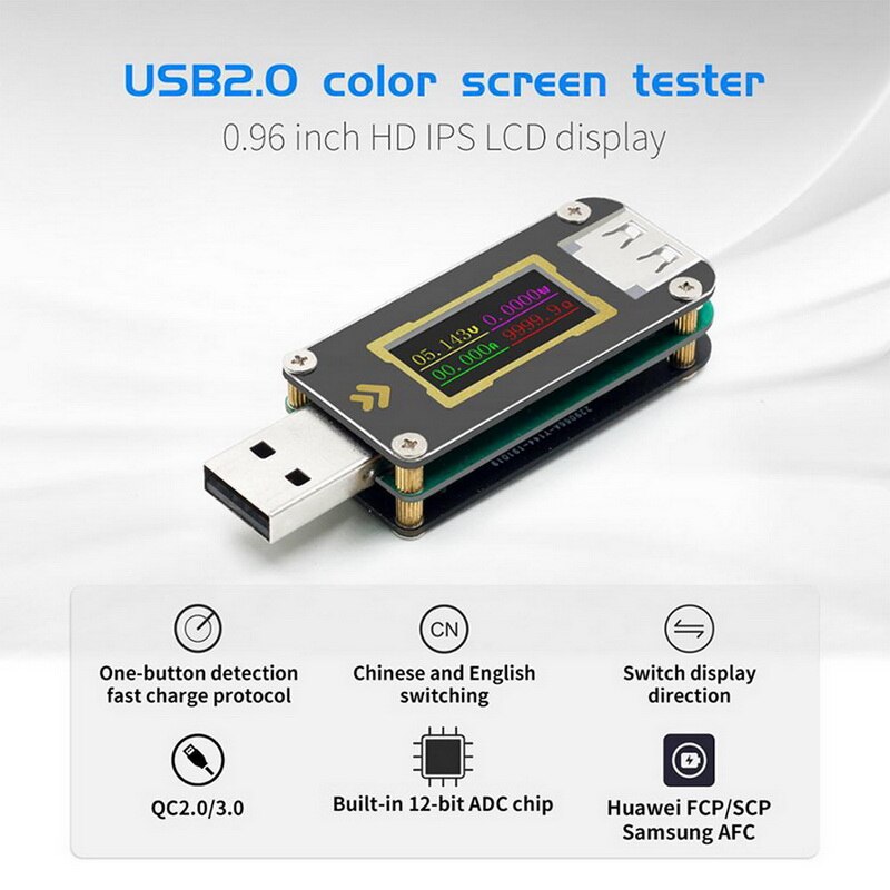 USB Digital Power Tester USB Tester USB Power Meter USB Digital Current and Voltage Monitor Digital Current and Voltage Monitor