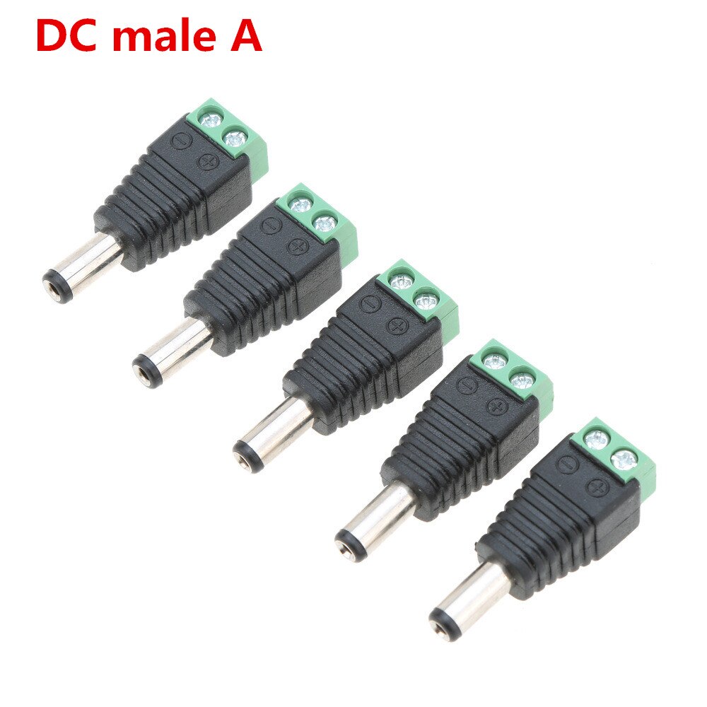 5Pcs Man Vrouw Gratis Lassen Dc Connector/Dc Connector Plug Cable Connector Voor Led Power Adapter Cctv camera Led Strip: DC  Male  A