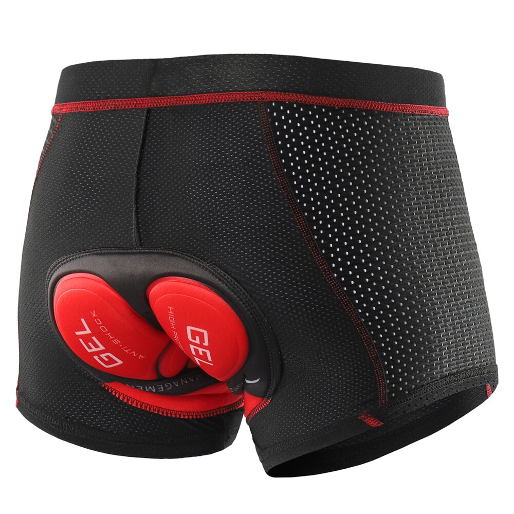 3D Gel Pad Cycling Shorts Men Women Cycling Underwear Pro Shockproof Cushion Bicycle MTB Shorts Riding Clothing Bike Underwear: Red / M