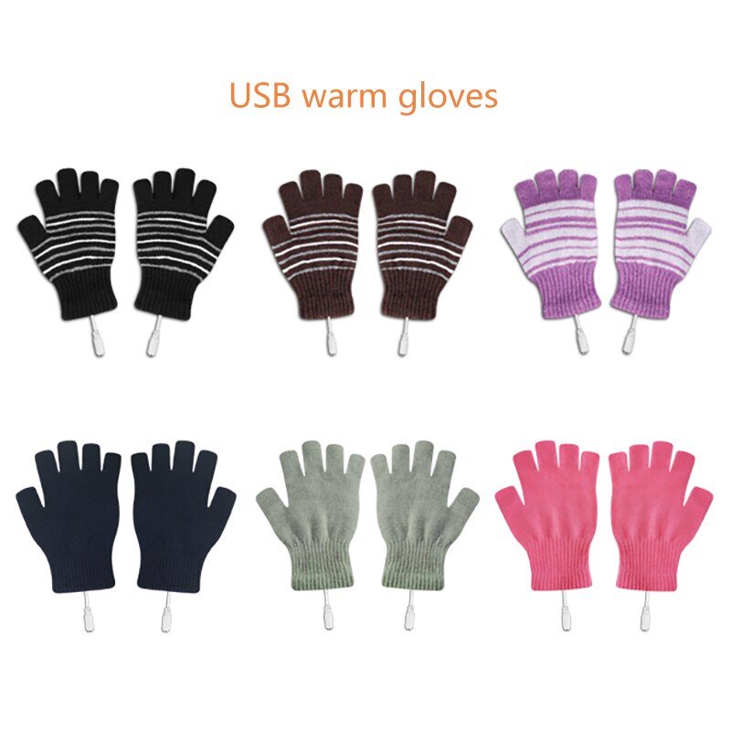 Elektrische verwarmde handschoenen winter thermische usb verwarmde handschoenen volledige & halve dames heren handschoenen winter warme wanten