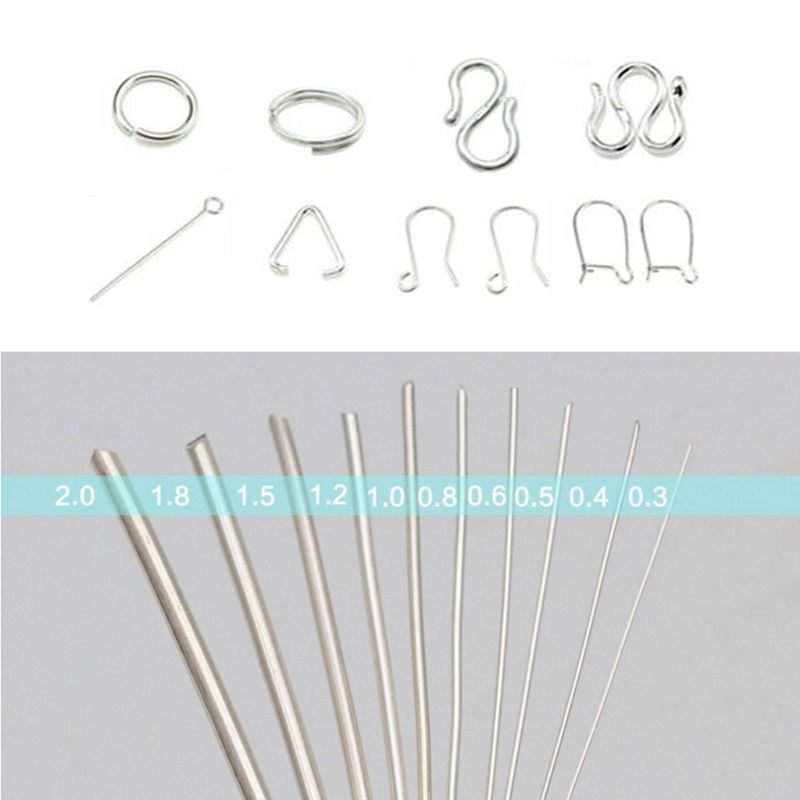 Alambre de plata de ley 925 de 1 M para fabricación de joyas, 0,3/0,4/0,5/0,6/0,7/0,8/0,9/1,2mm