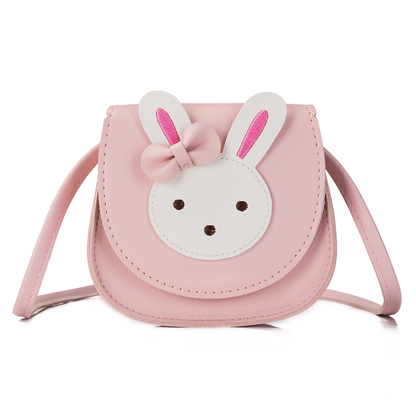 Heopono Mode Mooie Konijn Dier Kinderen Tas Goede PU Draagbare Kids Kleine Pocket Tas Meisjes Crossbody Satchel: Roze