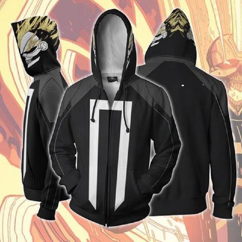 Autumn Winter 3D Print Ghost knight Sweatshirts Hoodies Cosplay Zipper hooded Jacket clothing