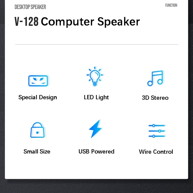 V-128 Pc Gaming Speakers Led Light Heavy Bass Audio Hifi Stereo Geluid Desktop Soundbox Computer Speakers Usb Aangedreven Met Schakelaar