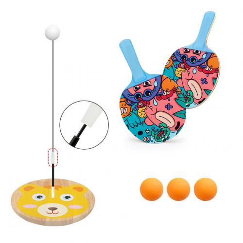 Caña de Ping Pong ajustable para niños, máquina de entrenamiento de tenis de mesa, juego de deporte de interior: Bear