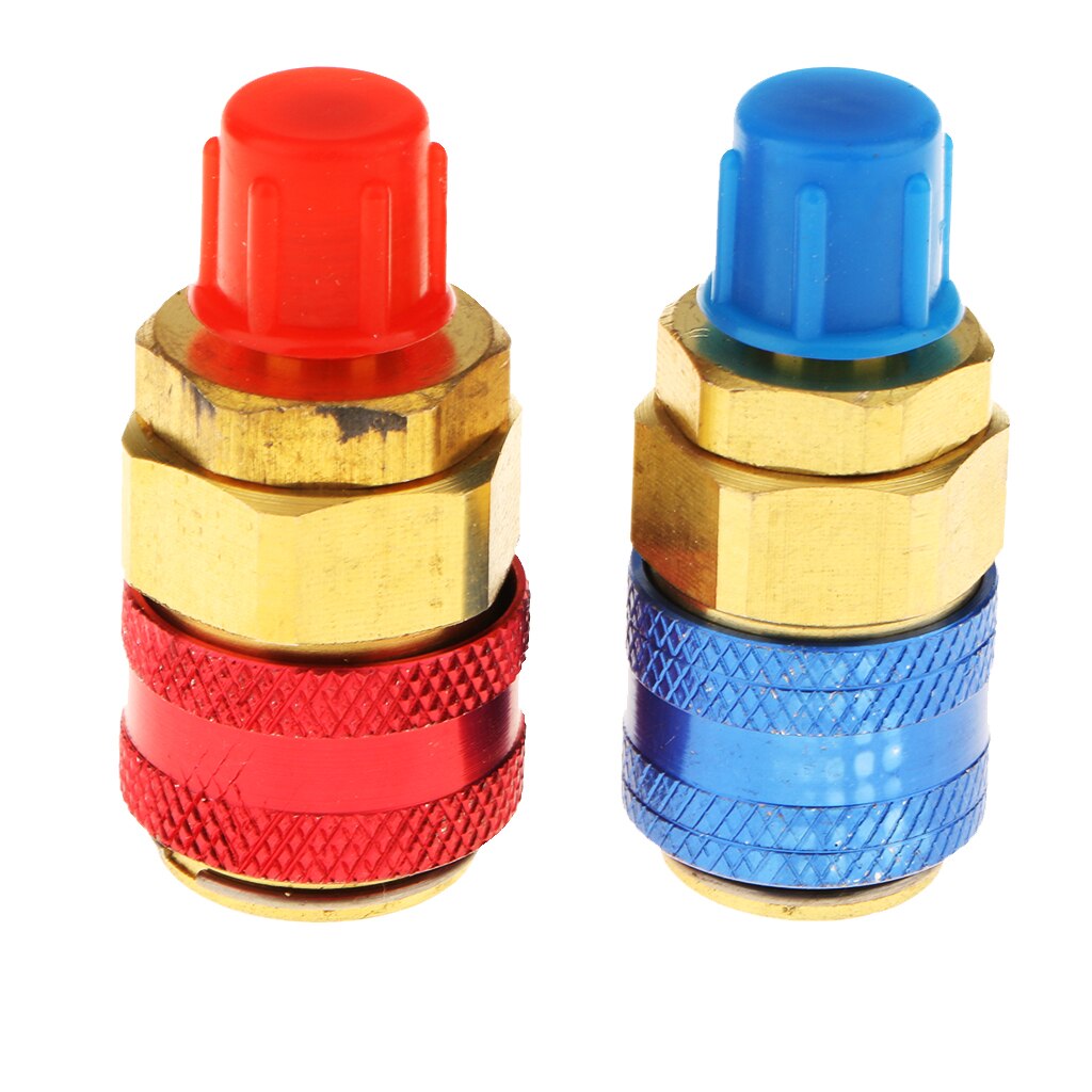 2 in 1 Adjustable AC R134a Quick Coupler Connector Adapter High &amp; Low 1/4 inch