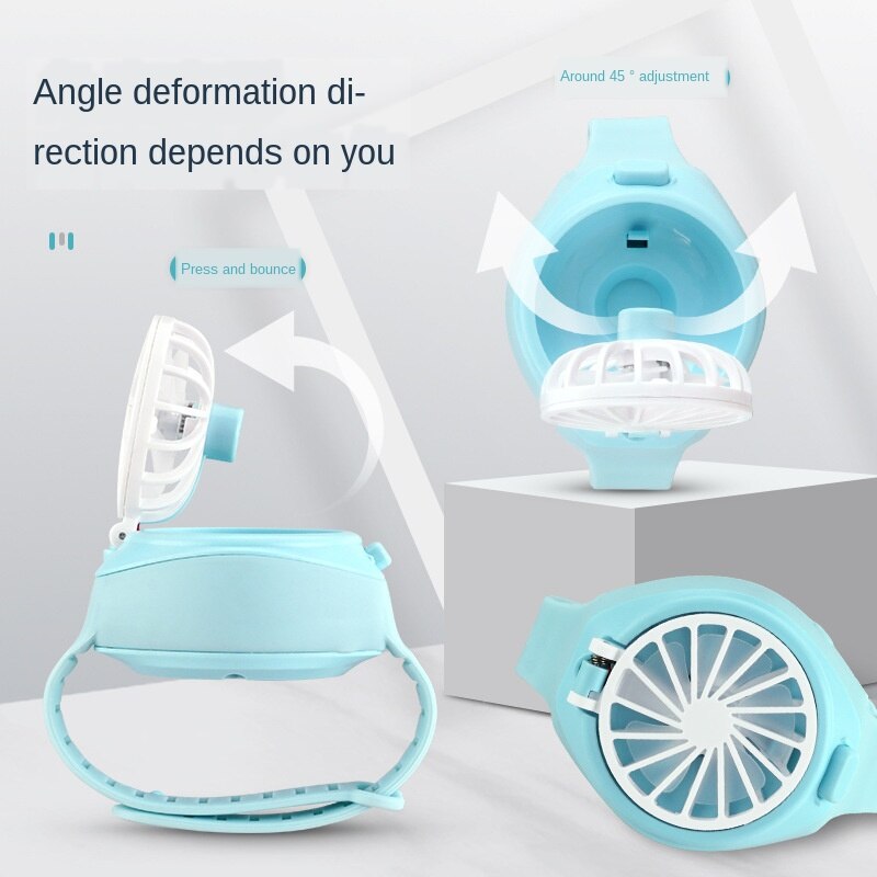 Horloge Fan Usb Opladen Mini Draagbare Kleine Ventilator