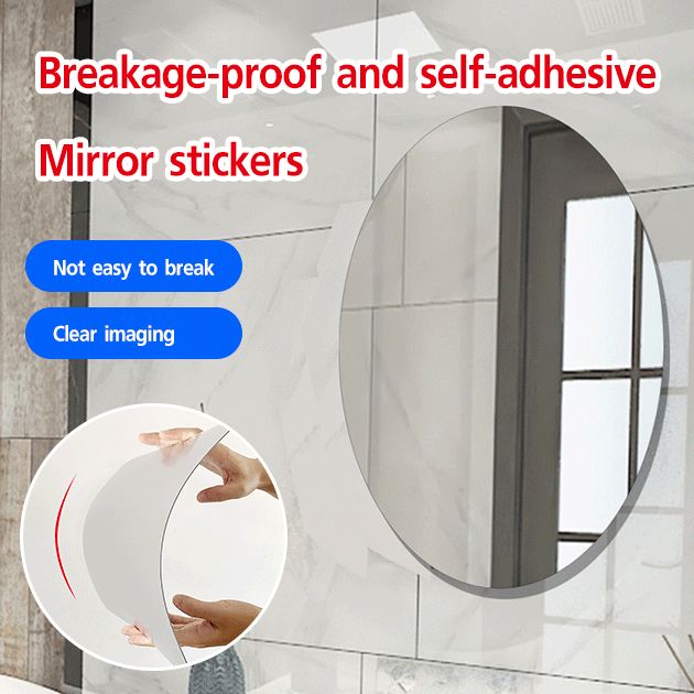 Spiegel Ovale Acryl Zelfklevende Spiegel Sticker Hd Glas Zachte Spiegel Muursticker