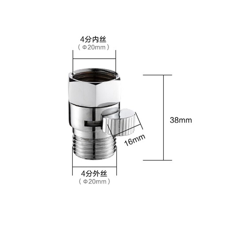 All Copper Chrome Shower Heads Fast Switching Through The Shut Off Valve Hose Flow Throttle Valve Seal