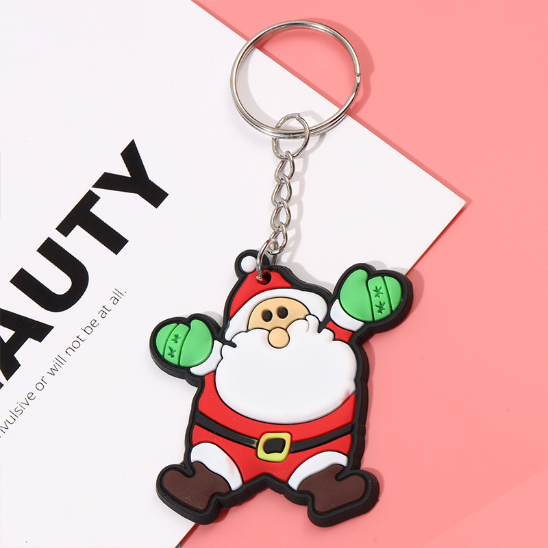 Kerstversiering Pvc Zacht Rubber Herten Oude Man Sleutelhanger Kerstboom Kleine Hanger Kerst Slee Leuke Charm: dancing old man