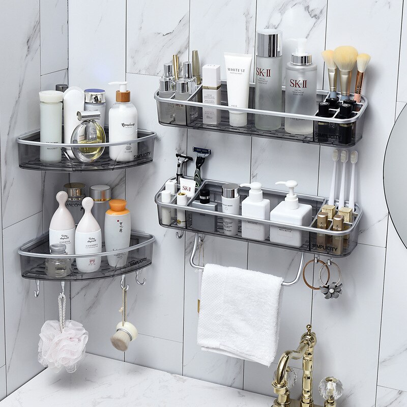 GURET Wall Mounted Storage Rack With Hooks Drainab... – Grandado