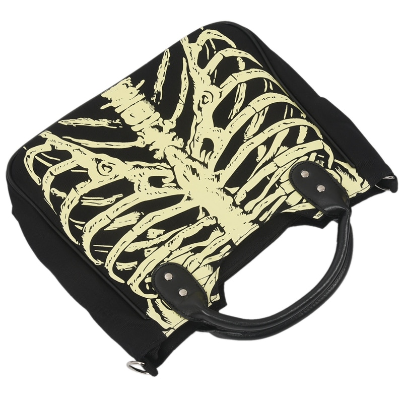 Luminous Gothic Skeleton Bones Skulls Bags Rock Female Casual Totes Women Punk Bags Handbag