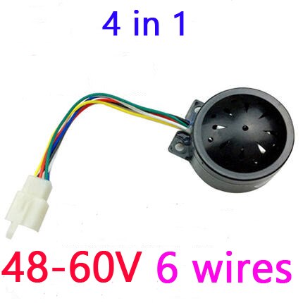 Elektrisk trehjulssykkel og firehjulet elektrisk scooterhorn ,12v 48-60v universell 4 i 1 bakover stemmeshorn med 6 ledninger: 48-60v 6 ledninger
