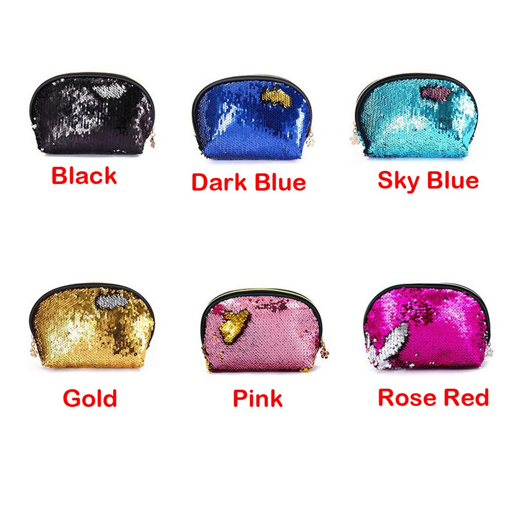 Damska torebka z syrenką z cekinami torebka na monety torebka na portfel torba na akcesoria robić makijażu etui codzienne robić klubu na imprezę kopertówka prezenty