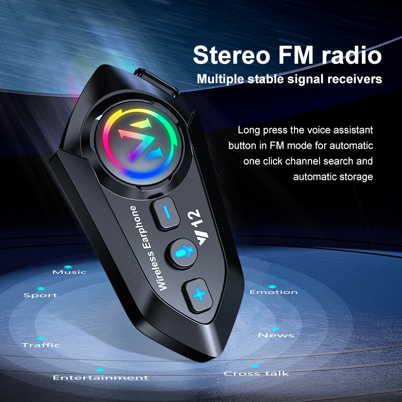 Casco Auriculares Bluetooth Radio Fm Altavoz Estéreo Alta Definición Sonido 3D Ipx6 Impermeable Luz Rgb Bt5.4 Respuesta Automática