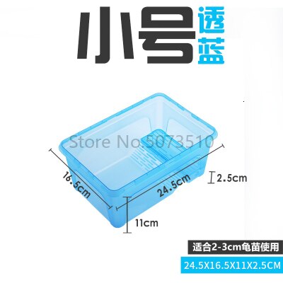 Turtle Tank with Drying Platform, Turtle Breeding Box, Brazilian Turtle, Nursery Pot, Terrarium, Transparent Amphibious Villa