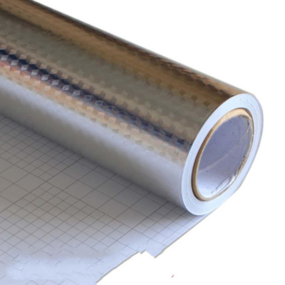 Aluminum Foil Wall Papers Kitchen Oil Stickers Waterproof Moisture Self-Adhesive Kitchen Cabinet Pad Paper Wallpaper: Checkered40x1M