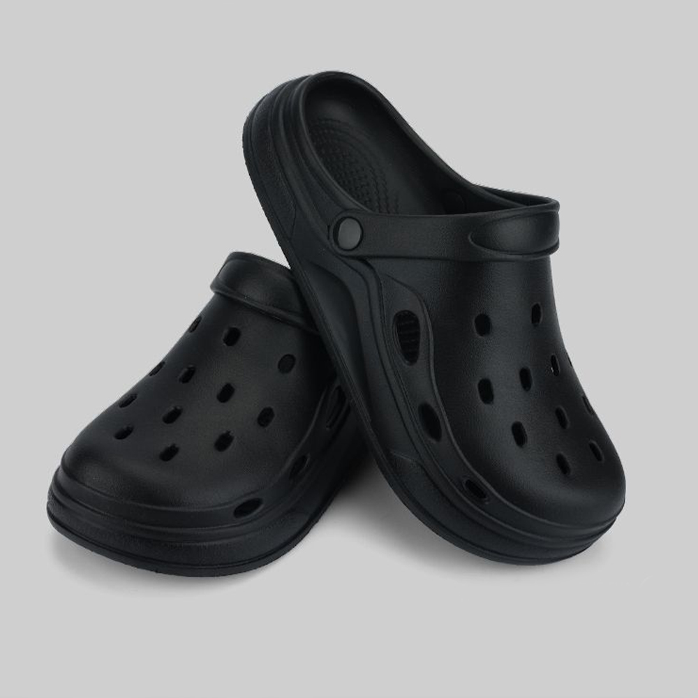 Sandalias de de verano, zapatillas impermeables, zapatos para hombre, toboganes para exteriores, calzado para jardín de suela blanda, zuecos, sandalias de playa EVA, Zapatillas de casa: Negro / 38-39